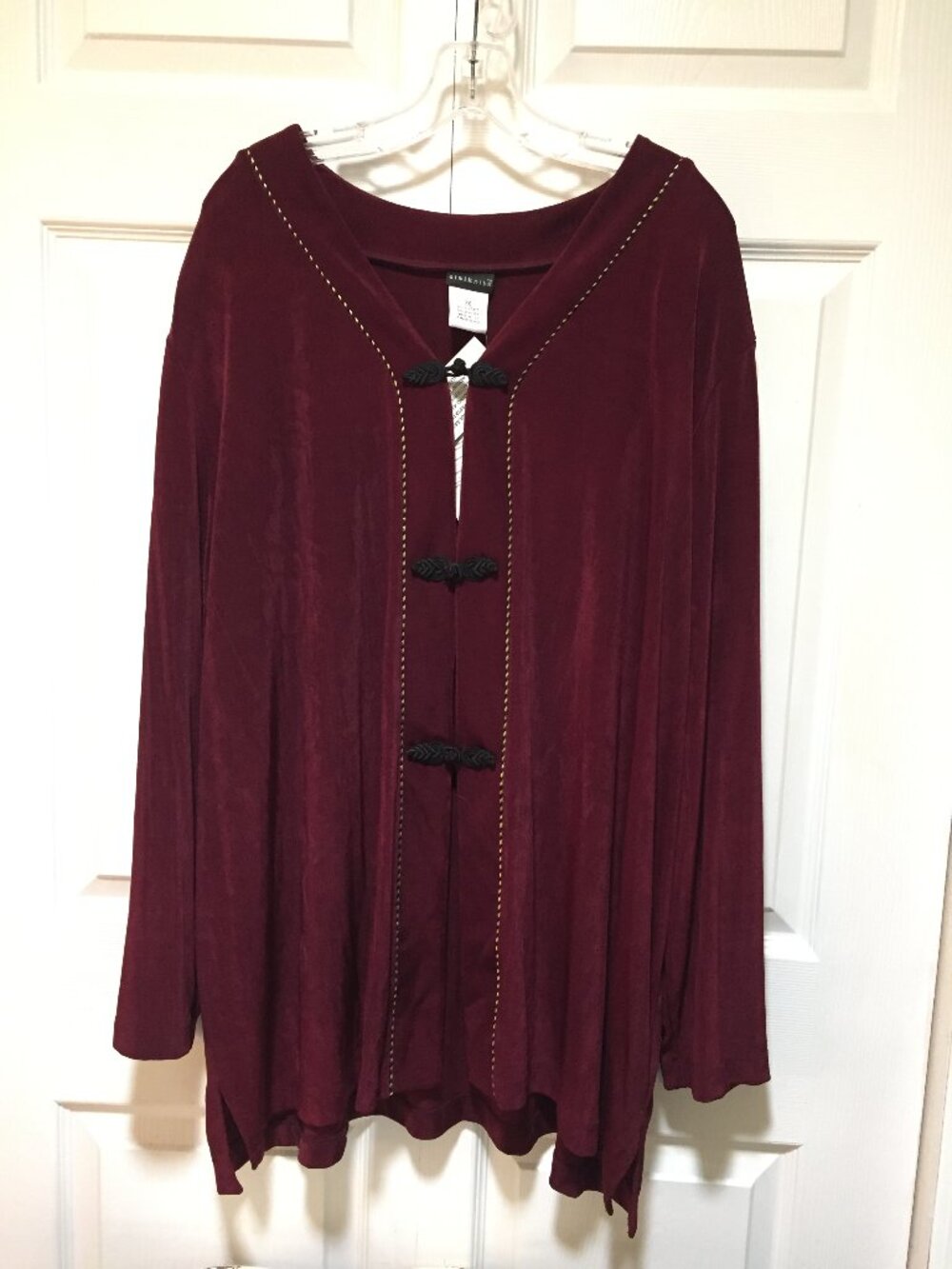 Citiknits QVC Style Womens Maroon Stretch Top Size 3X NWT